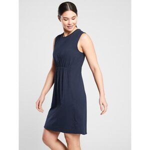 Athleta Navy Blue Sleeveless Elastic Waist Casual Dress XS DEL REY